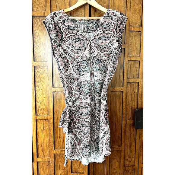 Michelle Belau Womens Summer Dress Short Sleeve SZ M Paisley Print Romantic Boho - Picture 1 of 10